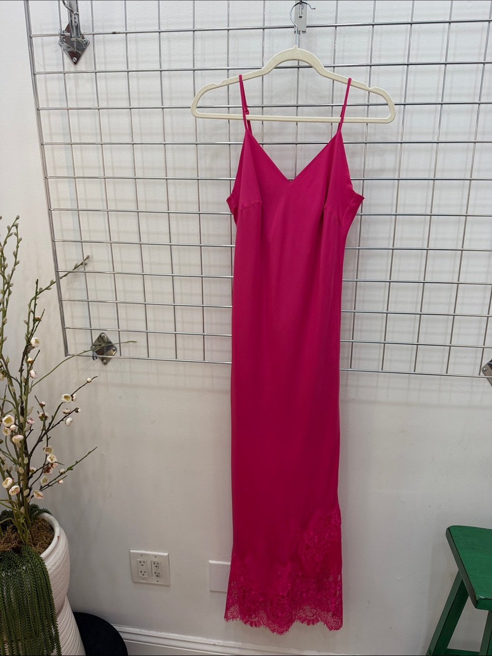 Slip Maxi Dress with Lace Trim